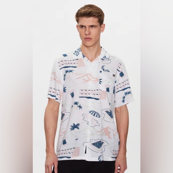 Vans Other - Vans Scenic White Short Sleeve Button Up Shirt, Size S